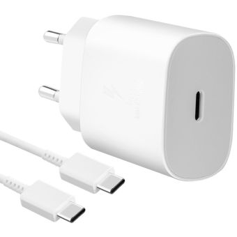Samsung 25W EP-TA800EWE + EP-DG980BWE + USB-C/USB-C kábel, biela (OOB Bulk)