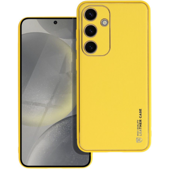 Plastové puzdro na Samsung Galaxy A35 5G A356 Leather žlté