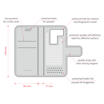 Univerzálne puzdro SWISSTEN Libro Uni XL (158x80mm) čierne