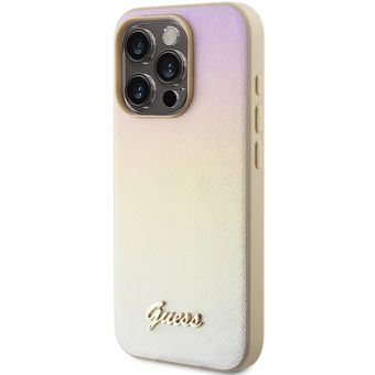 Guess PU Leather Iridescent Metal Script Apple iPhone 15 Pro GUHCP15LPSAIRSD Gold