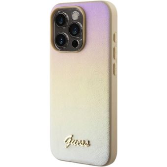 Guess PU Leather Iridescent Metal Script Apple iPhone 15 Pro GUHCP15LPSAIRSD Gold