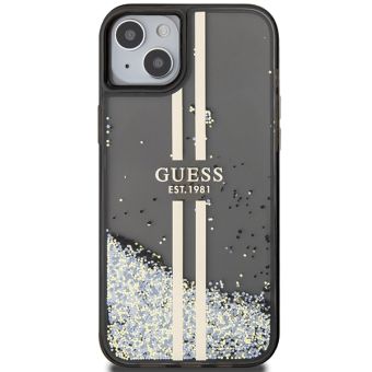 Guess PC/TPU Liquid Glitter Gold Stripe Apple iPhone 15 Plus GUHCP15MLFCSEGK Black