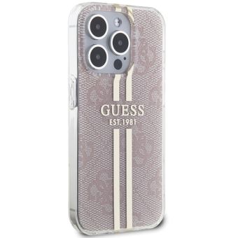 Guess IML 4G Gold Stripe Apple iPhone 15 Pro GUHCP15LH4PSEGP Pink