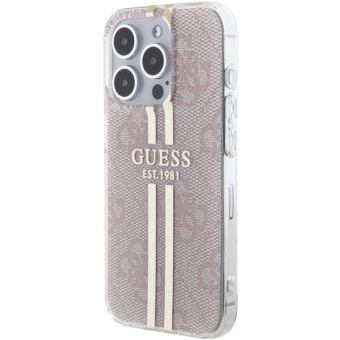 Guess IML 4G Gold Stripe Apple iPhone 15 Pro GUHCP15LH4PSEGP Pink