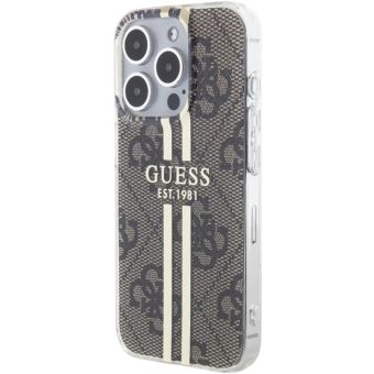 Guess IML 4G Gold Stripe Apple iPhone 15 Pro GUHCP15LH4PSEGW Brown