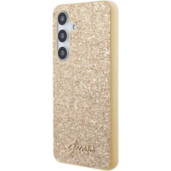 Guess PC/TPU Glitter Flakes Metal Logo Samsung Galaxy S24+ 5G S926 GUHCS24MHGGSHD Gold