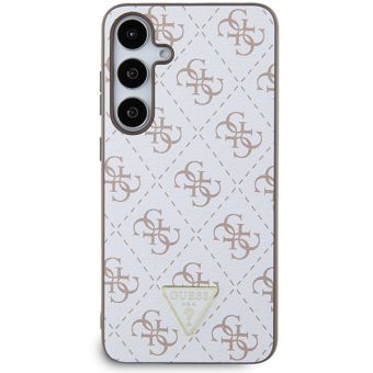 Guess PU Leather 4G Triangle Metal Logo Samsung Galaxy S24+ 5G S926 GUHCS24MPG4GPH White