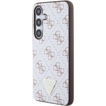 Guess PU Leather 4G Triangle Metal Logo Samsung Galaxy S24+ 5G S926 GUHCS24MPG4GPH White