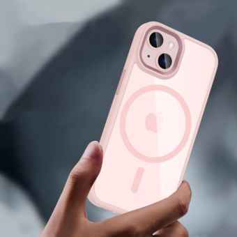 Silikónové puzdro na Apple iPhone 15 Tech-Protect MagMat Silicone MagSafe ružové