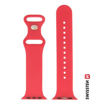 SWISSTEN silikónový remienok na Apple Watch 38/40/41mm červený