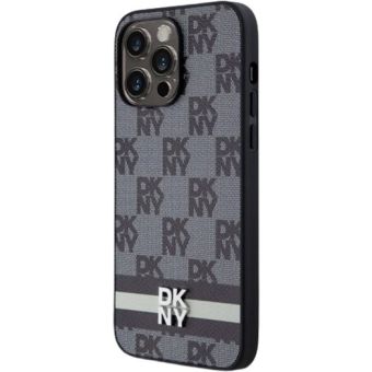 DKNY HC PU Checkered Pattern W Printed Stripes Samsung Galaxy S24 5G S921 DKHCS24SPCPTSSK Black