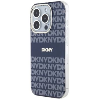 Obal DKNY PC/TPU Repeat Pattern Tonal Stripe Magsafe Apple iPhone 13 Pro Max DKHMP13XHRHSEB modrý