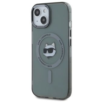 Karl Lagerfeld IML Choupette Head Metal Frame MagSafe Apple iPhone 15 KLHMP15SHLSCHK Black