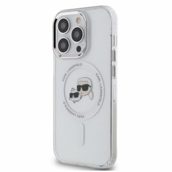 Obal Karl Lagerfeld IML K&CH Heads Metal Frame MagSafe Apple iPhone 12/12 Pro KLHMP12MHLSKCH transparentný