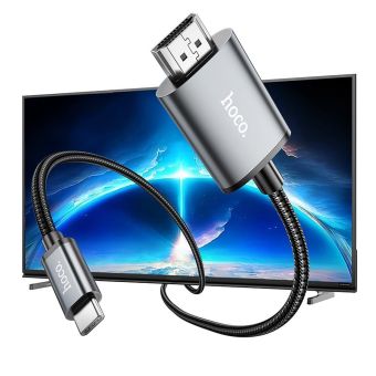 Kábel Hoco USB-C/HDMI 4K 30Hz UA27 2 m metal gray