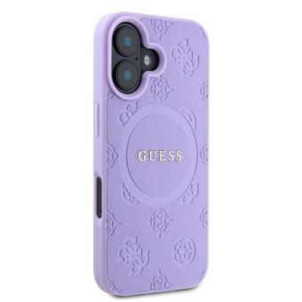 Guess Saffiano Peony Stamp MagSafe Apple iPhone 16 GUHMP16SPSAPSMEU Purple