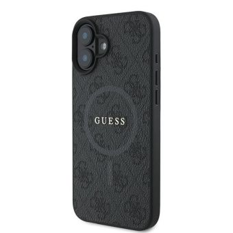 Guess PU Leather 4G Colored Ring MagSafe Apple iPhone 16 Plus GUHMP16MG4GFRK Black