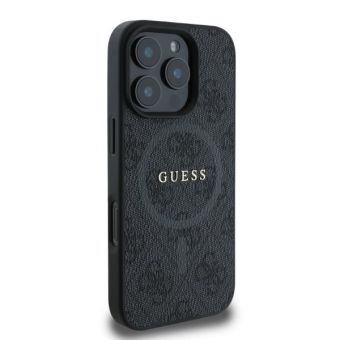 Guess PU Leather 4G Colored Ring MagSafe Apple iPhone 16 Pro GUHMP16LG4GFRK Black