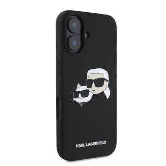 Obal Karl Lagerfeld Liquid Silicone Double Heads MagSafe Apple iPhone 16 KLHMP16SSKCHPPLK čierny