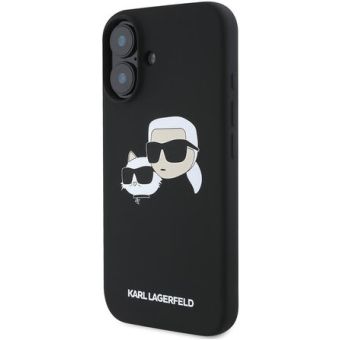 Obal Karl Lagerfeld Liquid Silicone Double Heads MagSafe Apple iPhone 16 KLHMP16SSKCHPPLK čierny