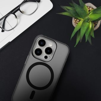 FORCELL F-PROTECT Levels with Dual Layer 4D technology, Miliatry Drop Tested, MagSafe, Apple iPhone 16 Plus smoky black
