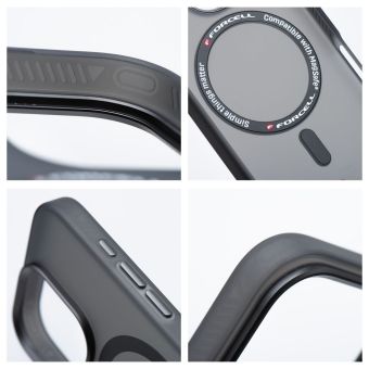 FORCELL F-PROTECT Levels with Dual Layer 4D technology, Miliatry Drop Tested, MagSafe, Apple iPhone 16 Pro Max smoky black