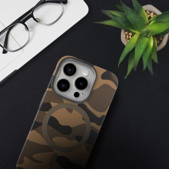 FORCELL F-PROTECT Levels with Dual Layer 4D technology, Miliatry Drop Tested, MagSafe, Apple iPhone 16 Pro desert camo