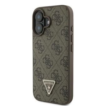 Guess PU 4G Strass Triangle Metal Logo Apple iPhone 16 GUHCP16SP4TDPW Brown