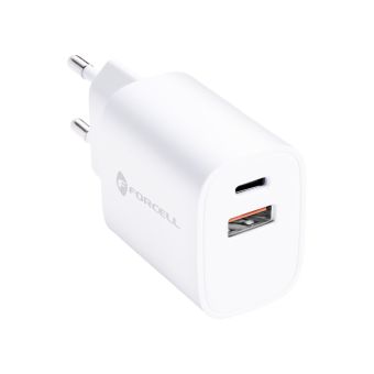 FORCELL F-ENERGY TFK-TC-35WPD travel charger Type C  Plus USB A PD QC4.0 3A 35W white