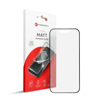 Sklo Forcell Matné iPhone 15/16 celotvárové - čierne