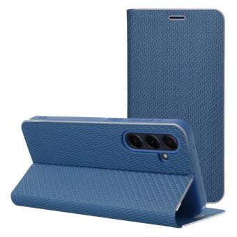 Obal LUNA Book Carbon Samsung Galaxy A56 5G A566 modrý