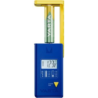 VARTA tester batérií s digitálnym displejom (AA, AAA, Type C, Type D, 9V, button) modrý