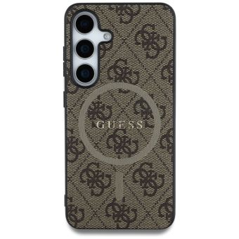 GUESS Samsung S25 GUHMS25SG4GFRW (Magnetic PU 4G Ring Classic Logo) - brown