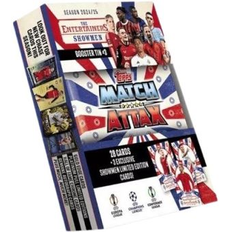 Futbalové karty Topps Match Attax TCG 2024/25 UCC Booster Tin 3 modrá