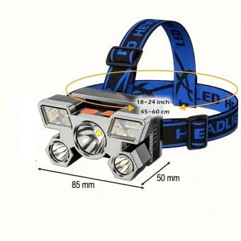 RC-K-1227 LED čelovka 9xLED čierna