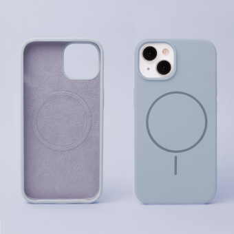 Obal Silicone Thin Mag Apple iPhone 14 modrý