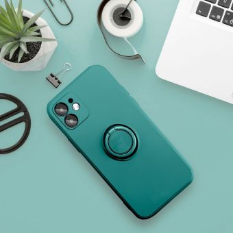 Obal SILICONE RING case Apple iPhone 16e zelený