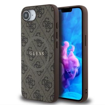 Obal Guess PU Leather 4G Colored Ring MagSafe Apple iPhone 16e GUHMPSE4G4GFRW Brown
