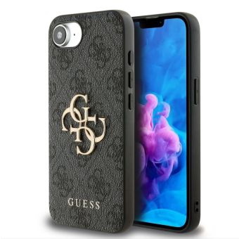 Obal Guess PU 4G Metal Logo Apple iPhone 16e GUHCPSE44GMGGR Grey