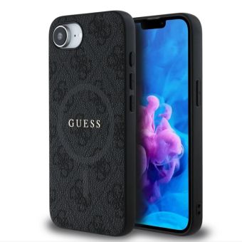 Obal Guess PU Leather 4G Colored Ring MagSafe Apple iPhone 16e GUHMPSE4G4GFRK Black