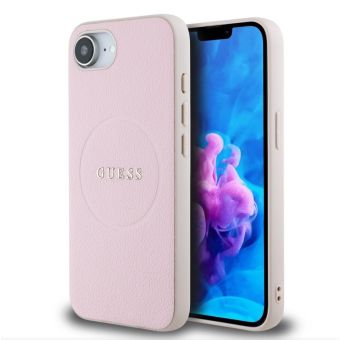 Obal Guess PU Grained Classic Logo MagSafe Apple iPhone 16e GUHMPSE4PGHSMMP Pink