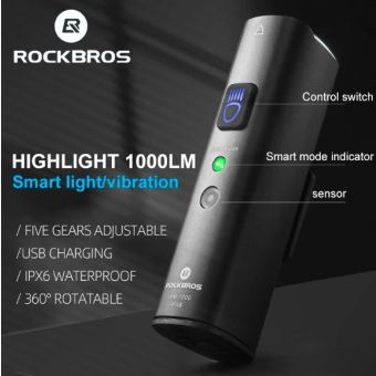 Rockbros V9M-1000, predné svetlo 1000lm, čierne