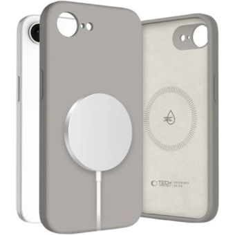 Obal Tech-Protect Liquid Silicone MagSafe Apple iPhone 16e sivý