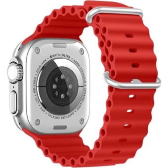 SWISSTEN remienok pre Apple Watch silikónový - Marine Straps 42/44/45/49 mm červený