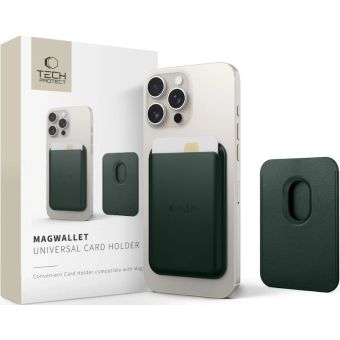 Tech-Protect Magwallet MagSafe Universal Magnetic Card Holder Khaki, magnetická peňaženka