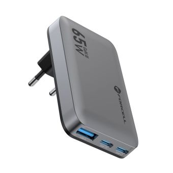 FORCELL F-ENERGY GaN VT-47 Ultra Slim travel charger 2 x Type C  Plus USB A PD QC4.0 4A 65W gray