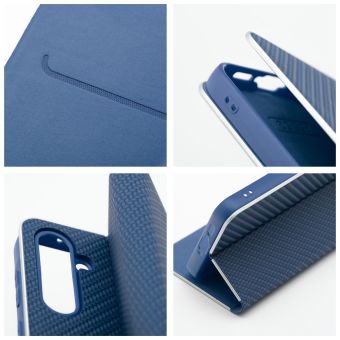 Obal LUNA Book Carbon Xiaomi Redmi Note 14 4G modrý