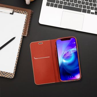 Obal LUNA Book Gold Xiaomi Redmi Note 14 4G červený