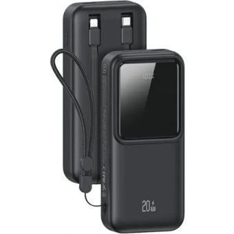 USAMS US-CD213 X-chel Series, 30000mAh 20W PD+QC 3.0, USB-C+Lightning, čierna