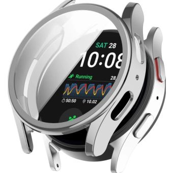 Ochranné puzdro/sklo Bizon Case+Glass Watch Samsung Galaxy Watch7 40 mm strieborné